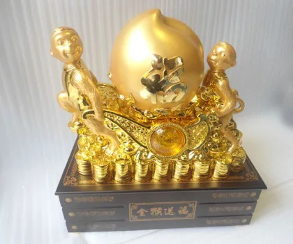 Hai khỉ tài lộc kiệu đào tiên - kim hầu tống phước FK020M